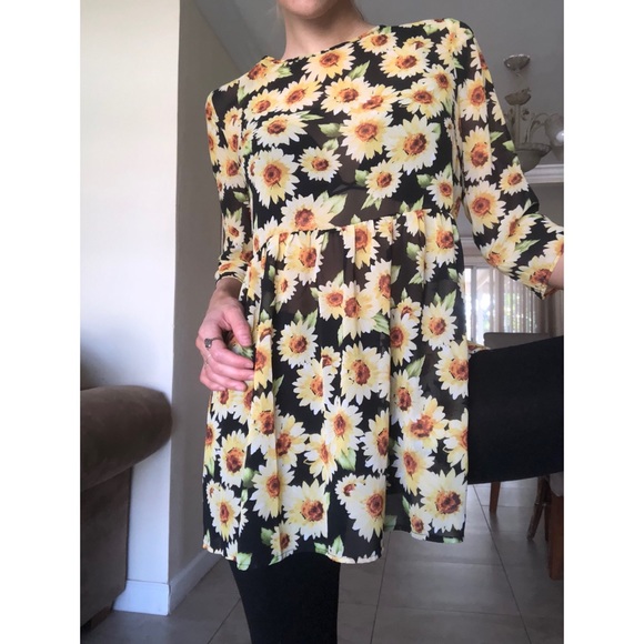 💎SOLD💎Forever 21 sheer punk sunflower skate mini - Picture 2 of 7
